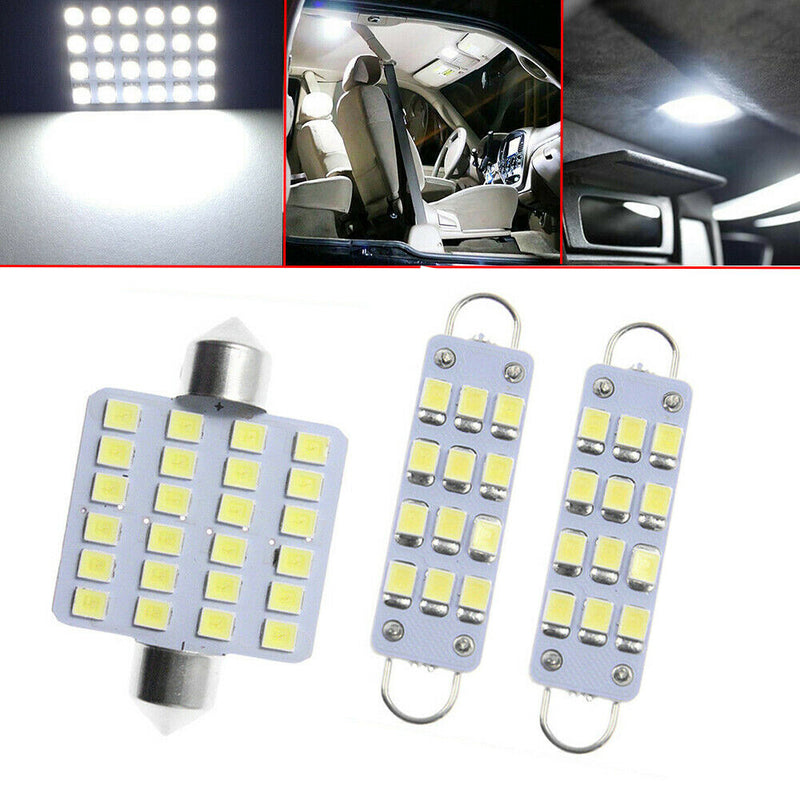 1 Set Car Interior Map Dome Light Lamps 12V 6000K White LED Bulb Car Accessories