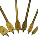6pcs Titanium Plating Industrial Spade Paddle Flat Wood Boring Drill Bit 10-25mm