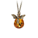 Charm Jewelry Chain Crystal Bee and Honey Necklace Golden Rhinestone WL FT