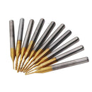 10pcs CNC Rotary Burrs Set End Mill Engraving Bits Corn Milling Cutter Tool