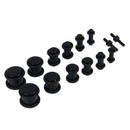 14 Pieces Ear Stretching Kit - BLK 7 Sizes Expanders Tapers Stretchers Plugs Set