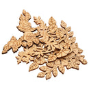 4pcs Natural Wood Flower Ornaments Engraved Hollow Ornaments