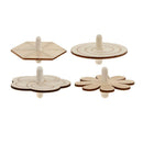 4pcs Wood Spinning Tops Gyro Wooden Toys for Kid DIY Handmade Painting Craft