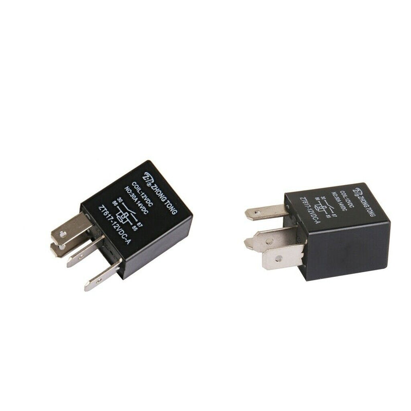 2x DC 12V 30A 30 AMP SPST Relay Relays, 4 Pins Automotive Relay