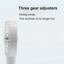 Wireless Rechargeable Mini Fan 3 Speeds Adjustable Desktop Cooler (White) A