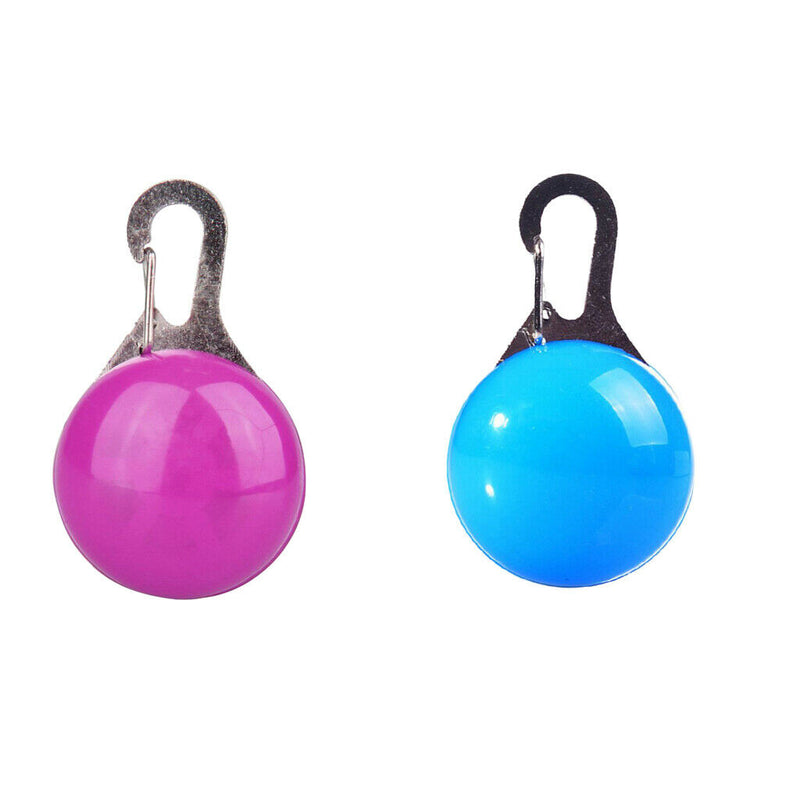 2Pcs Pet Dog Cat Safety LED Clip Buckle Night Light Decor Bulb Collar