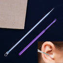 Stainless Steel Blackhead Acne Acne Extractor Remover Needle + Ear Spoon tool BX