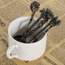 5 Pcs European Court Style Spoon Set Alloy Teaspoon for Coffee Tea Mixing Sugar