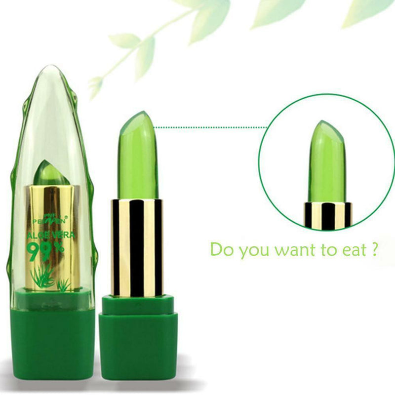 Women Aloe Vera Lip Color Mood Changing Lipstick Long Lasting Moisturizing