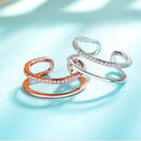 Fashion Women Rhinestone Rings Adjustable Simple Ring Trend Jewellery Gifts