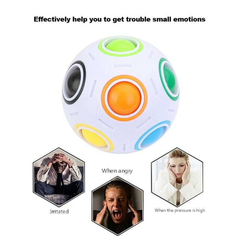 Creative Magic Spherical Speed Rainbow Puzzles Ball Football Kids Education H6O6