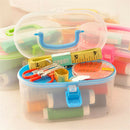 Home Travel Thread Threader Needle Tape Measure Scissor Storage Box Sewing Kit