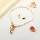 Women Elegant Engagement Trendy Party Geometric Anniversary Necklace Earring Set