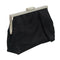 Black Satin Crystal Clustered Buckle Evening Clutch Bag Handbag Prom Purse