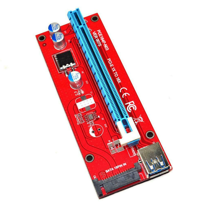 USB 3.0 PCI-E Express 1x to16x Extender Riser Card Adapter SATA 15PIN Power