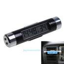 2 in 1 Blue Backlight Digital LCD Car Air Outlet Clip-on Clock Thermometer