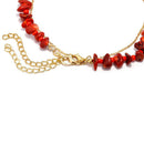 Ethnic Style Geometric Imitation Stone Red Necklace Conch Pendant Two-Piece