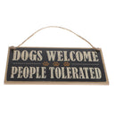 Dogs Welcome People Tolerated Wooden Sign Pet Lover Farmhouse Hanging Decor