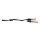 1pc Dual 2 XLR Male to 3 Pin Female Cable Cord Jack Mic Y Splitter Adaptor