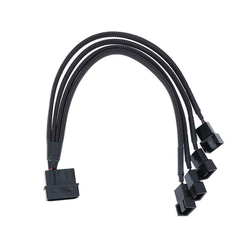 4pin IDE Molex to 4-Port 3Pin/4Pin Cooler Cooling Fan Splitter Power Cable