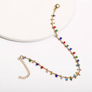 Boho Women Multicolor Beads Crystal Rhinestone Foot Chain Charm Anklet Jewe OZ