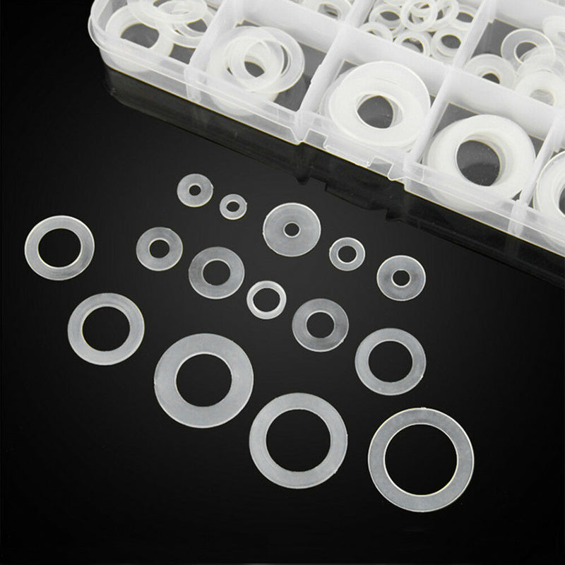 250pcs/set Soft Flat Nylon Washers Insulation Plumbing Leak-proof Gaskets Kit