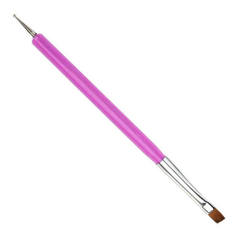 1pc Pro Double-Ends Nail Art Pen Painting Dotting Polish Brush Tools(Pink)
