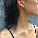 Metal Hollow Butterfly Hook Earrings Women Simple Geometric Eardrop Jewelry