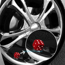 4x Aluminum Alloy Dice Style Car Tire Tyre Wheel Valve Stem Caps Dust Covers Red
