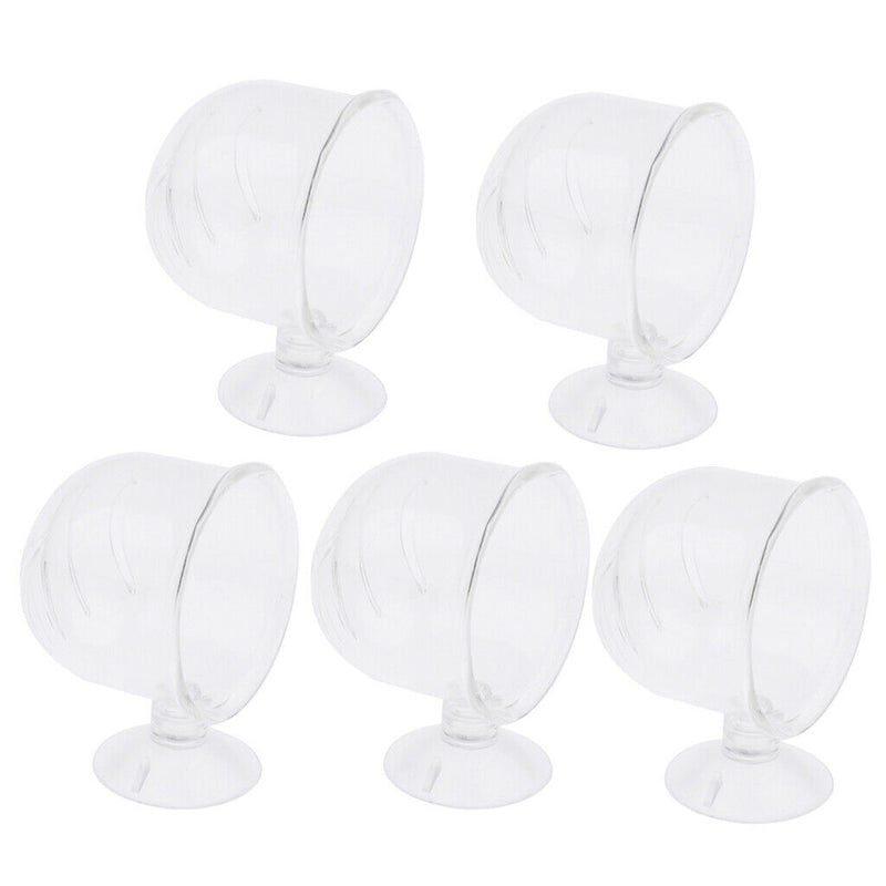 5x Glass Feeding Cup   Feeder Shrimp Red Worms Food for Aquarium Seam