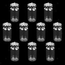 10Pcs Clear Glass Wishing Bottles, Message Jars Weddings Wish Jewelry Pendant