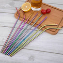 Stainless Steel Straws Colorful, Reusable Straws Multicolour 8.5inch Set of K6L9