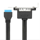 2Ports USB 3.0 Back Panel To Motherboard 20pin Header Connector With PCI Slot ME