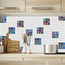 18pcs Mosaic Tile Wall Stickers Kitchen Bathroom Home Sequin DIY Decals (2)