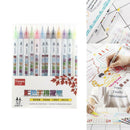 12Pcs/set 12 Watercolors Double Head Highlighters Color Marker Pen Stationery