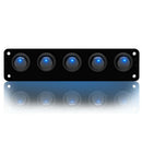 12-24V 5 Gang Round Gang Led Switch Panel Dash Rocker Toggle  5 Pin ON/Off  LED