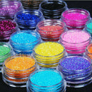 12 Mix Colours Nail Art Craft Acrylic Fine Metal Glitter-Powder-Pots-Tips-D C0B0