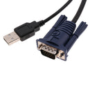 USB Male TO BM Male Printer Cable+VGA Extension Male to Male KVM Cable