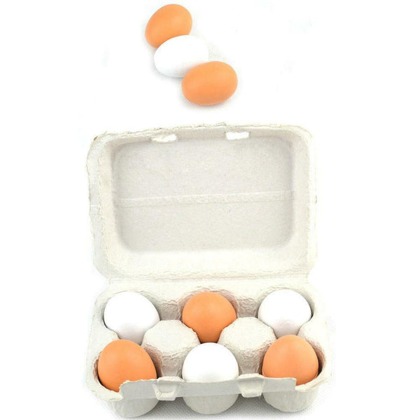 6PCS Wooden Eggs Yolk Pretend Play Kitchen Food Cooking Kids Children Baby 3C