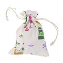 10pcs Linen Jute Drawstring Gift Bags Sacks Party Favors Xmas Pattern 14cmx