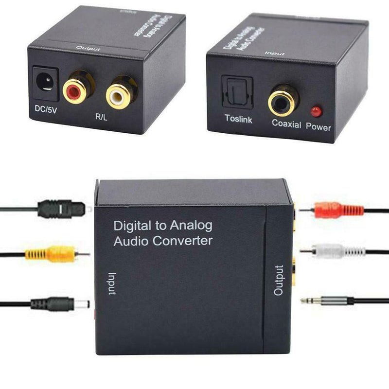 3.5mm Digital to Analog Audio Converter Adapter W/ Fiber Cable RCA Out optical.