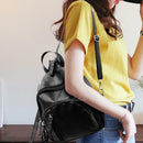 Chic Women Girl PU Leather Mini Preppy Black Backpack Casual School Shoulder Bag