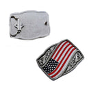 Us Flag With Flower Belt Buckle suitable for 4cm wideth snap on beltB Hn