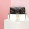 Leopard Hit Color Messenger Bag Women PU Leather Shoulder Handbag (White)