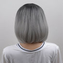 Black Grey Ombre Hair Straight Bob Wigs Synthetic Hair Short Party Hair Cos