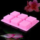 6-Cavity Cell Plain Rectangle Silicone Mould Cake Soap Mold Chocolate Candy Tray