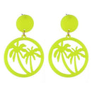 Fashion Simple Hollow Coconut Earrings Simple Fluorescent Earrings Yellow