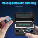 F9-5 Wireless Bluetooth V5.0 Earphones In-ear Stereo U-Type Headset (Black) SN9F