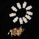 10 Kits 2 Pin 6.3mm Brass Crimp Terminal Cable Locking Male Female Connector