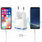 EU Plug Universal 2.1A 5V USB Phone Fast Charger LED Light For Traveling Outdoor